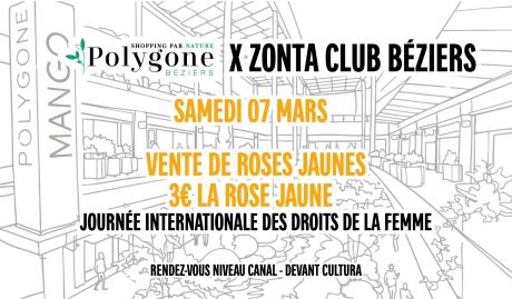 Une vente de roses jaunes au Polygone Béziers pour la Journée internationale des droits des femmes