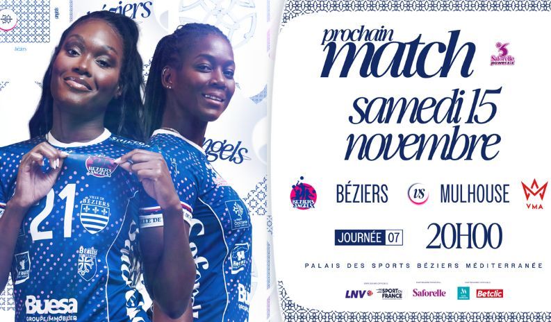 Match Béziers Angels - Mulhouse le 15/11 !
