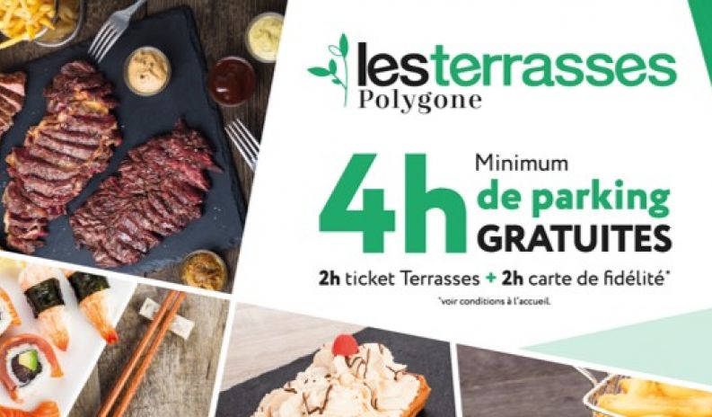 Offre terrasses : 4 heures minimum de parking gratuites