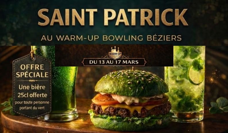 Célébrez la Saint-Patrick au Warm'Up bowling !