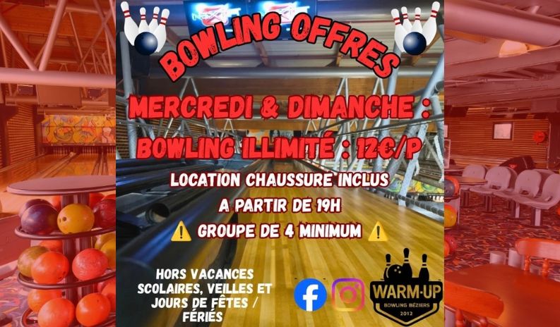 Dimanche et Mercredi : Bowling à prix d'ami et Pizzas gourmandes !