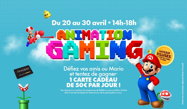Défiez Mario et tentez de gagner 50€ chaque jour au Polygone Béziers