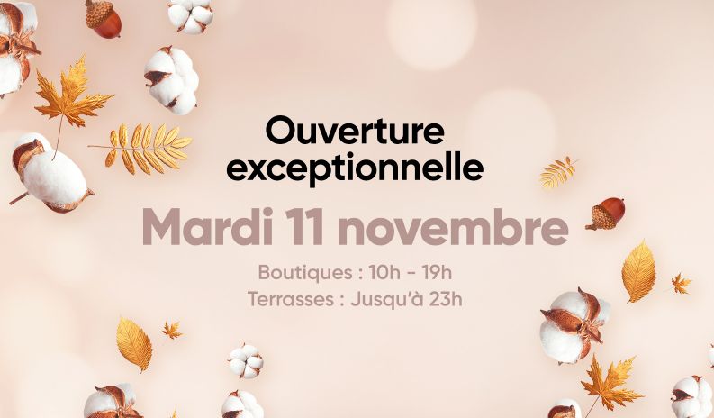 Ouverture exceptionnelle le 11 novembre